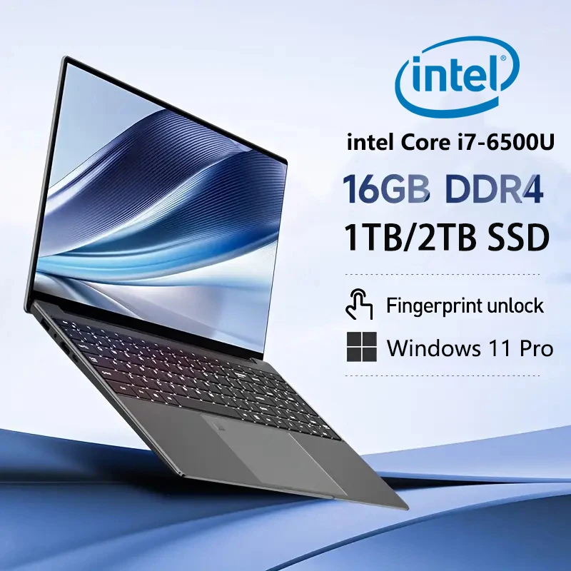 FUCHU 15.6 ''NIEUWE Laptop Computer 16GB DDR4 1TB 2TB SSD Intel i7-6500U Draagbare Notebook Windows 11 Laptops Kantoor Studie Game PC