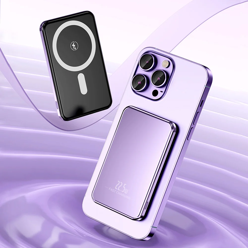 

M&W HY-V5 22.5W Magnetic Wireless Charger MacSafe power bank for iPhone 15 14 13 12 Pro Max Xiaomi Samsung