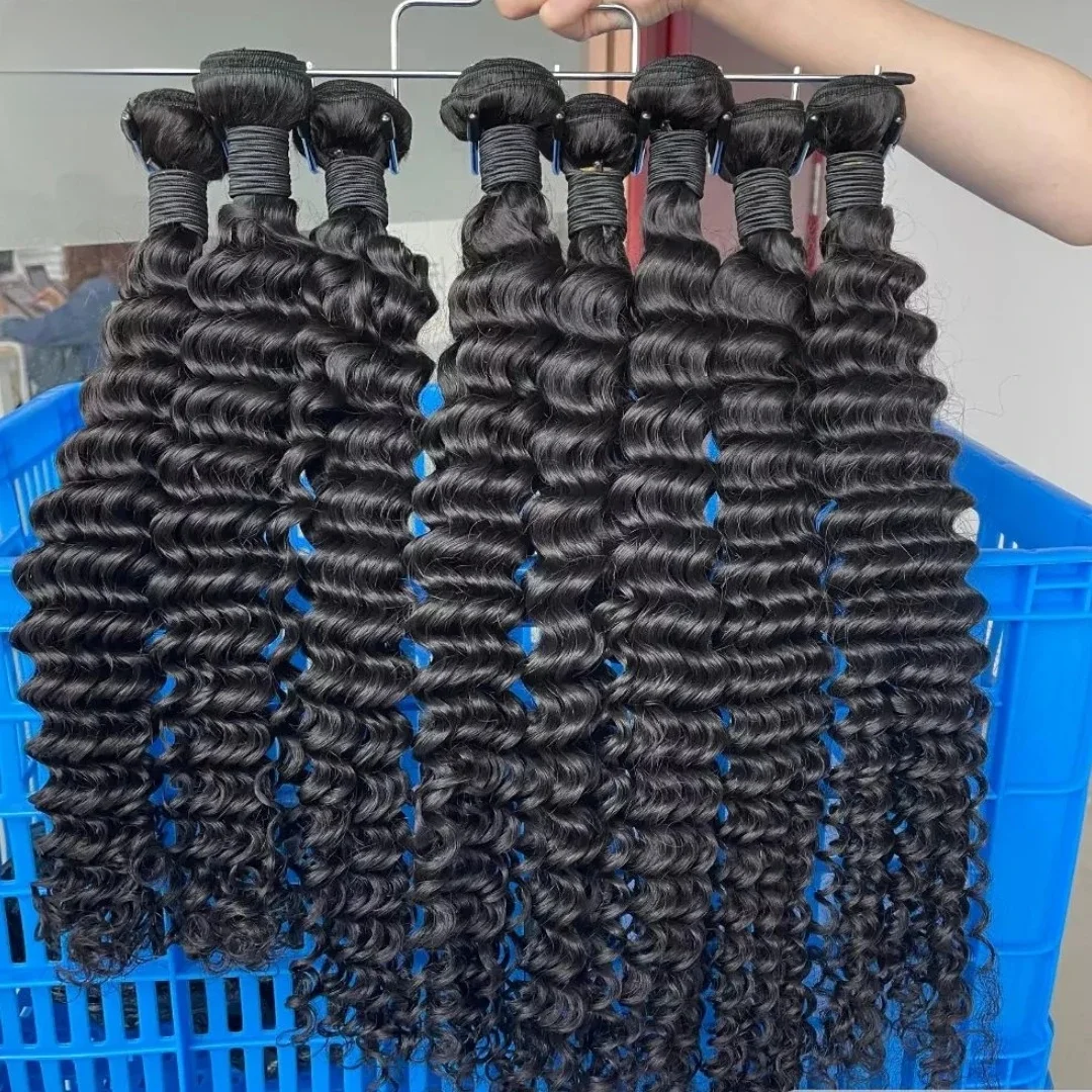 Diepe golfbundels van echt haar 24 24 24 inch bundels 100% echt haar YOCYTU Braziliaanse bundels Ruw haar 100% echt haar voor vrouwen - afbeelding 2