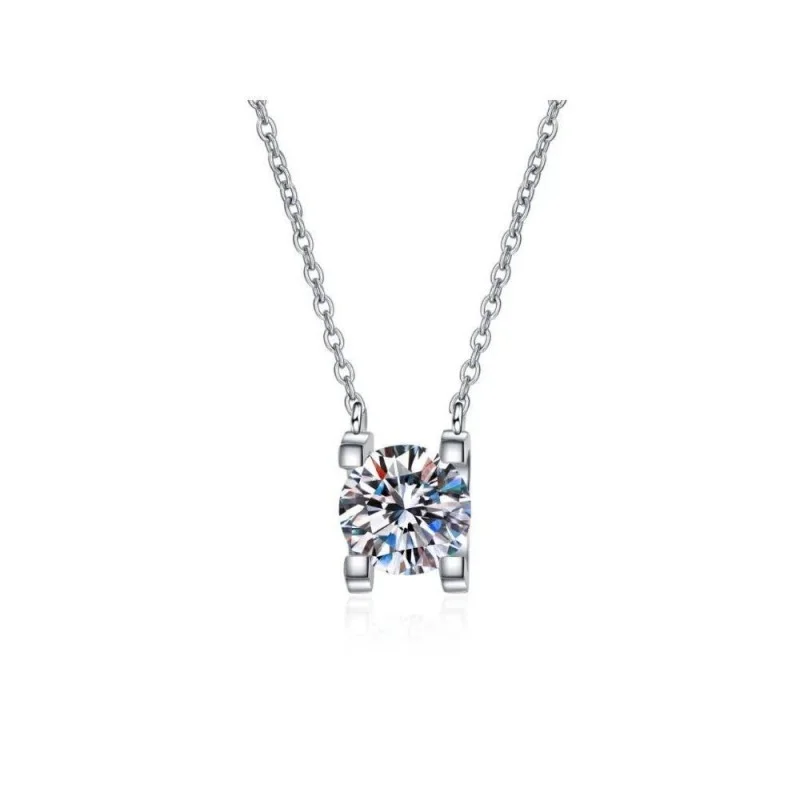 MoisaLuxe Official Store GRA Moissanite Plata Sterling 925 Silver Pendant Necklace Classic Bull Head Rose Gold Clavicle Chain