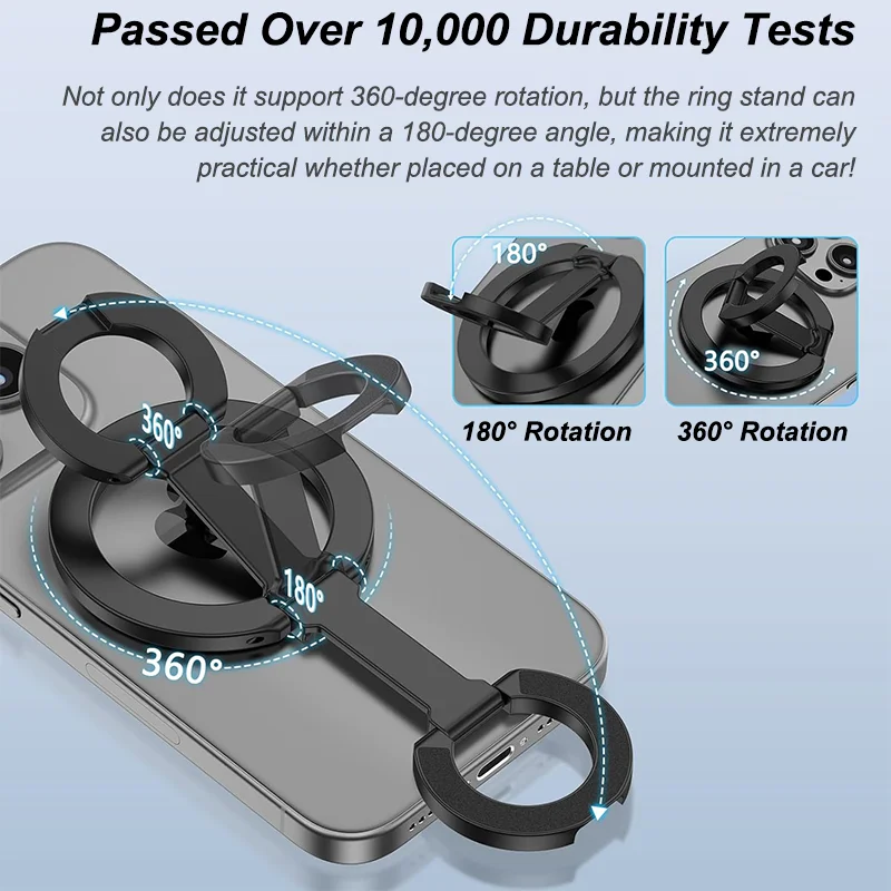 両面マグネット式スマホリングホルダー キックスタンド マグネットグリップ iPhone 16 15 14 Huawei Xiaomi対応 スタンドホルダー
