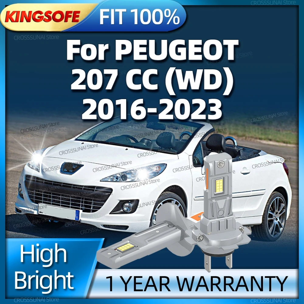 

2/4Pcs LED Light 30000Lm Head Lamp Wireless Car Headlight Bulbs For PEUGEOT 207 CC WD 2016 2017 2018 2019 2020 2021 2022 2023