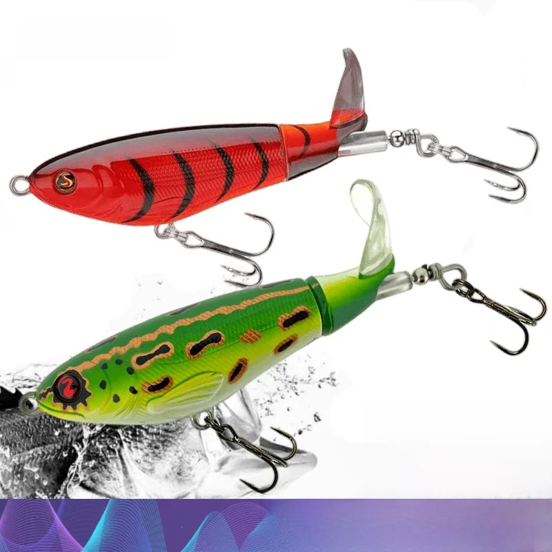 Leurre rigide Whopper Plopper Popper avec queue rotative, appât artificiel idéal pour la pêche en surface, 90mm, 15g