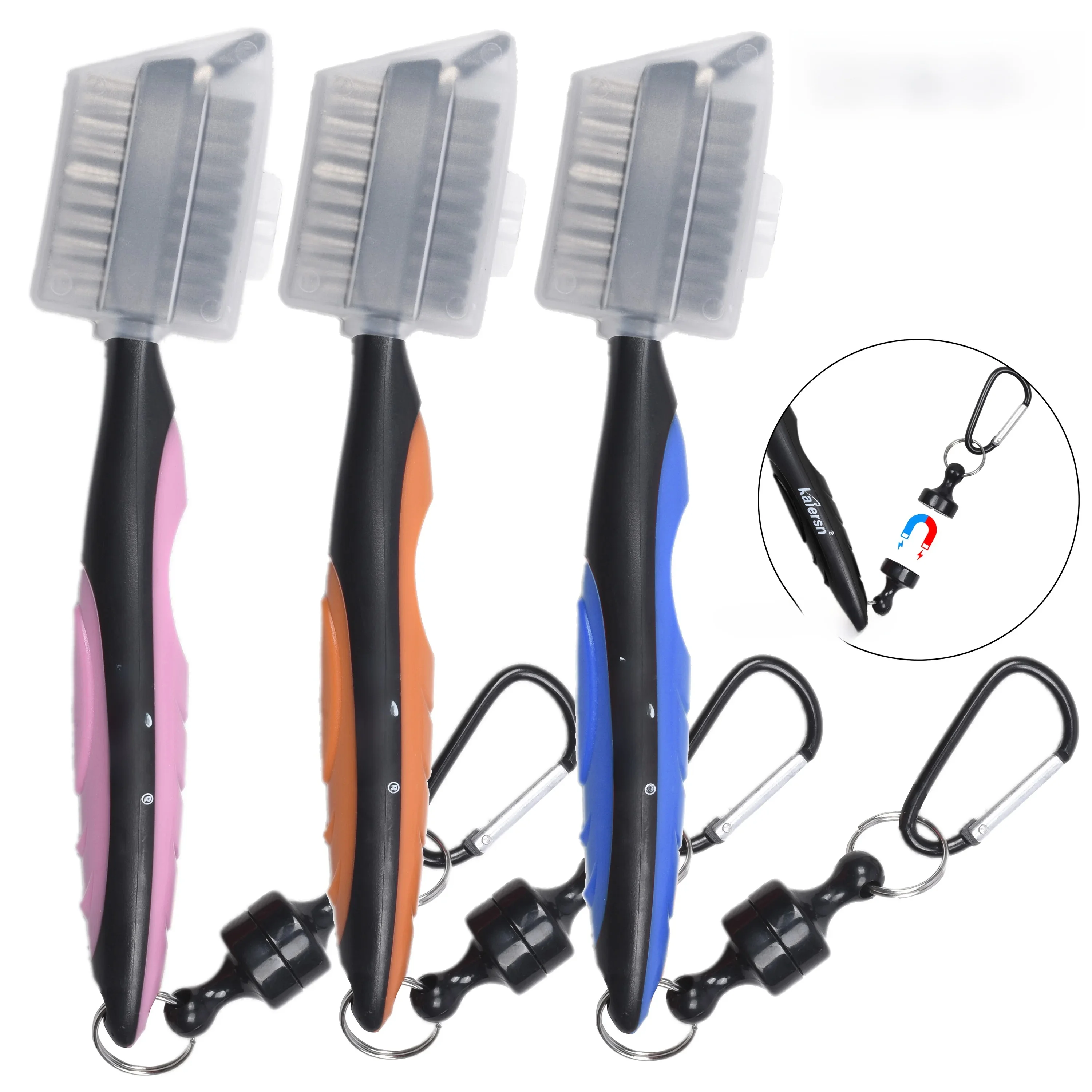 Kaiersn Golf Club Brush Groove Cleaner Połączenie magnetyczne Aluminiowy karabińczyk Lekki Stylowy Łatwe mocowanie do torby golfowej ﻿ — zdjęcie 2
