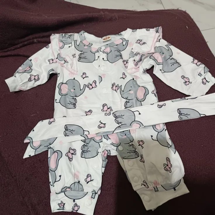Baby Girl Elephant Romper Set photo review
