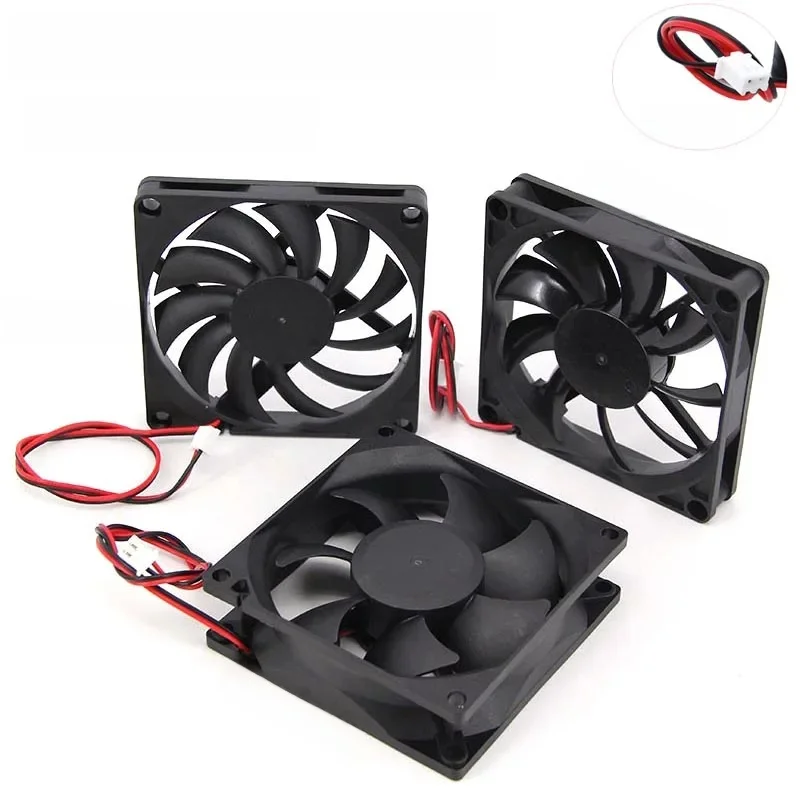 8cm 8010 8015 8025 DC 5V 12v 24V xh 2.54 2pin Bezszczotkowy wentylator chłodzący 80mmx25mm Radiator 80*80*15 Do obudowy komputera PC GPU — zdjęcie produktu 7