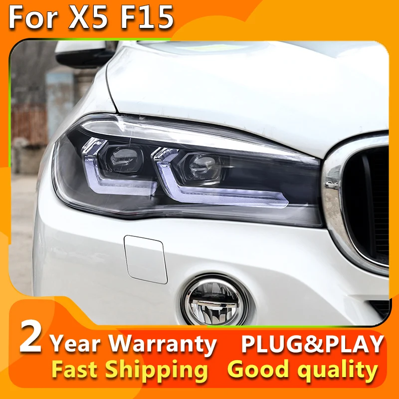 Head Lamp for BMW X5 F15 LED Headlight 2013-2019 Headlights F15 DRL Turn Signal High Beam Angel Eye Projector