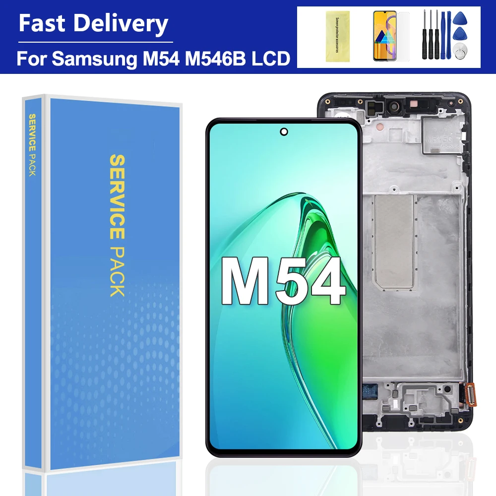 6,7 "AMOLED Qualität Für Samsung M54 5G LCD Display Touch Screen, Für M54 M546B M546B/DS Display mit Rahmen