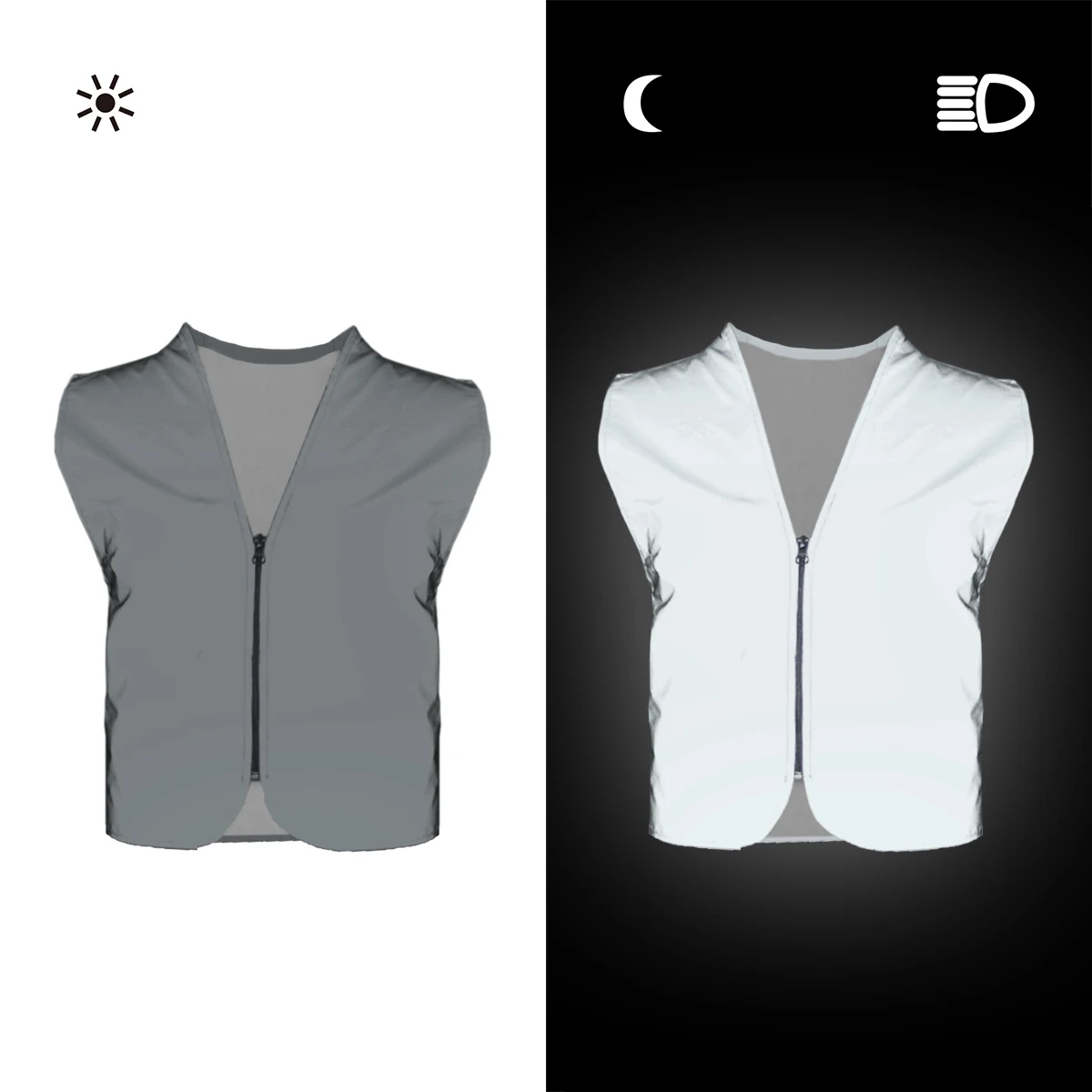 Salzmann Reflective Vest High Visibility Safety Vest – One Size Zip Fastening Hi-Vis Gear - for Cycling Running Walking