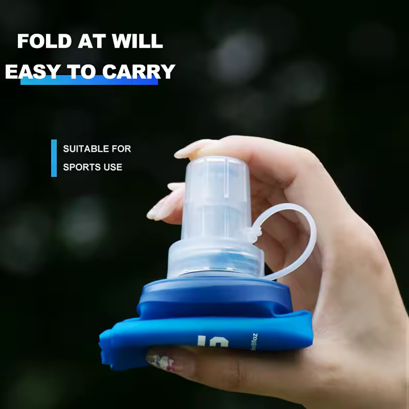 WRELS Folding Water Bottle TPU BPA-Free Collapsible Soft Flask Outdoor Sport Hiking Camping Running Portable Soft Water Bottle - Image 3