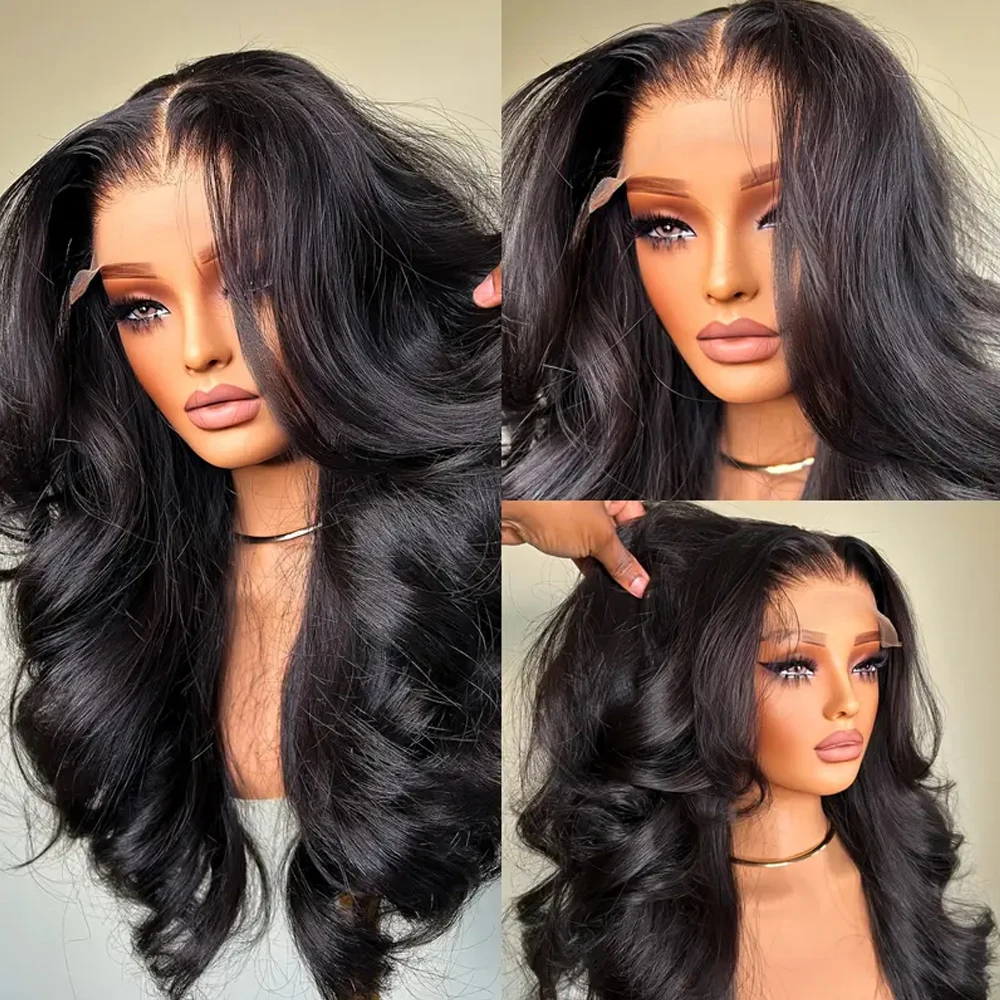 250% Density Glueless Body Wave Human Hair 13x4 Lace Frontal Wigs Brazilian Virgin Human Hair Remy Hair Wigs HD Lace Front Wigs image 2