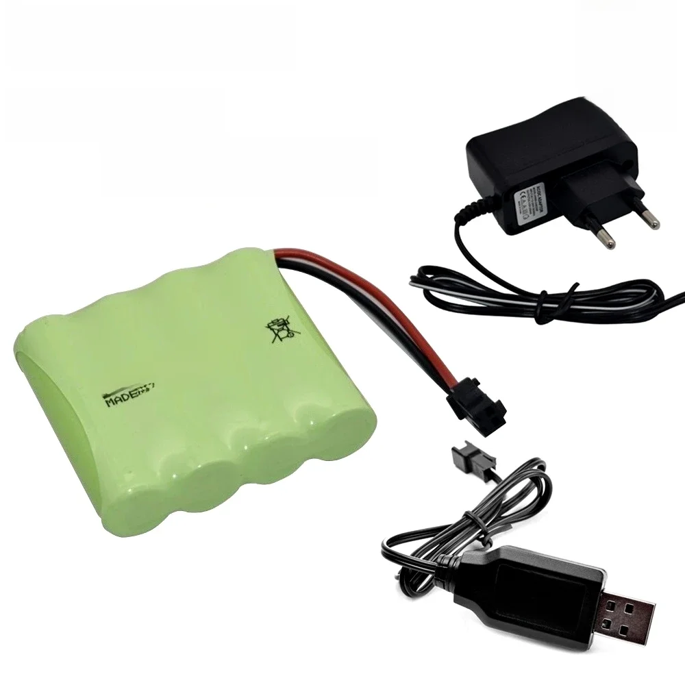Akumulator AA 4.8V 4200mAh lub ładowarka do zabawek RC, samochodów, czołgów, robotów, łodzi, broni, Ni-MH AA 4.8V, zestaw akumulatorów z wtyczką SM — zdjęcie produktu 7