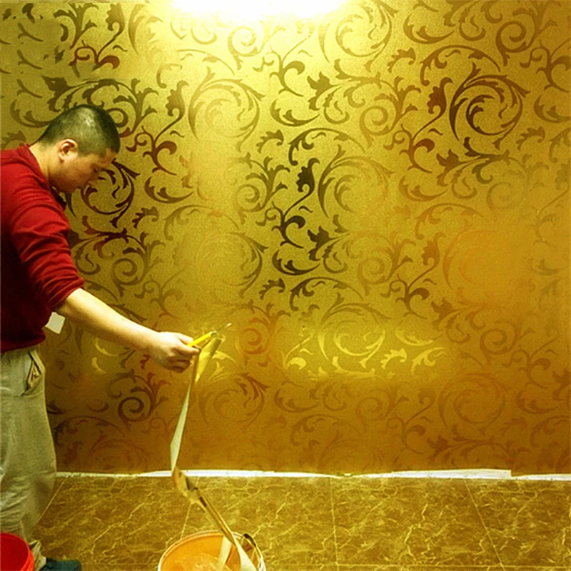 Gold Foil Wallpaper Non-Self-Adhesive Gold And Silver European Style Ktv Ceiling Living Room Bedroom Tv Background Wall Sticker