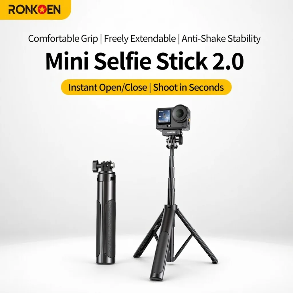 RONKOEN TZ-24 Mini 60cm Quick Release Selfie Stick Tripod Po