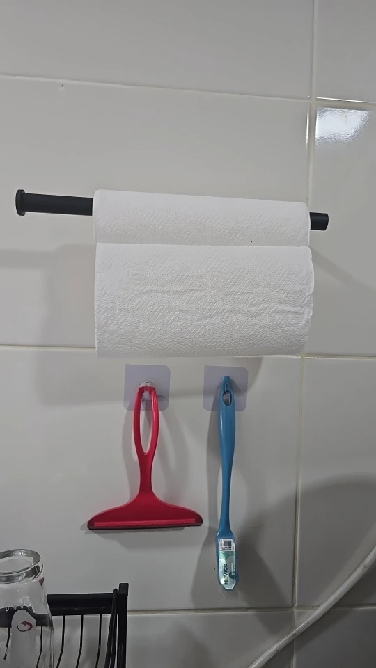 Kitchen Paper Towel Holder Adhesive Tissue Hanger Toilet Roll Paper Dispenser Cabinet Storage Napkin Rack Bathroom Accessories photo review