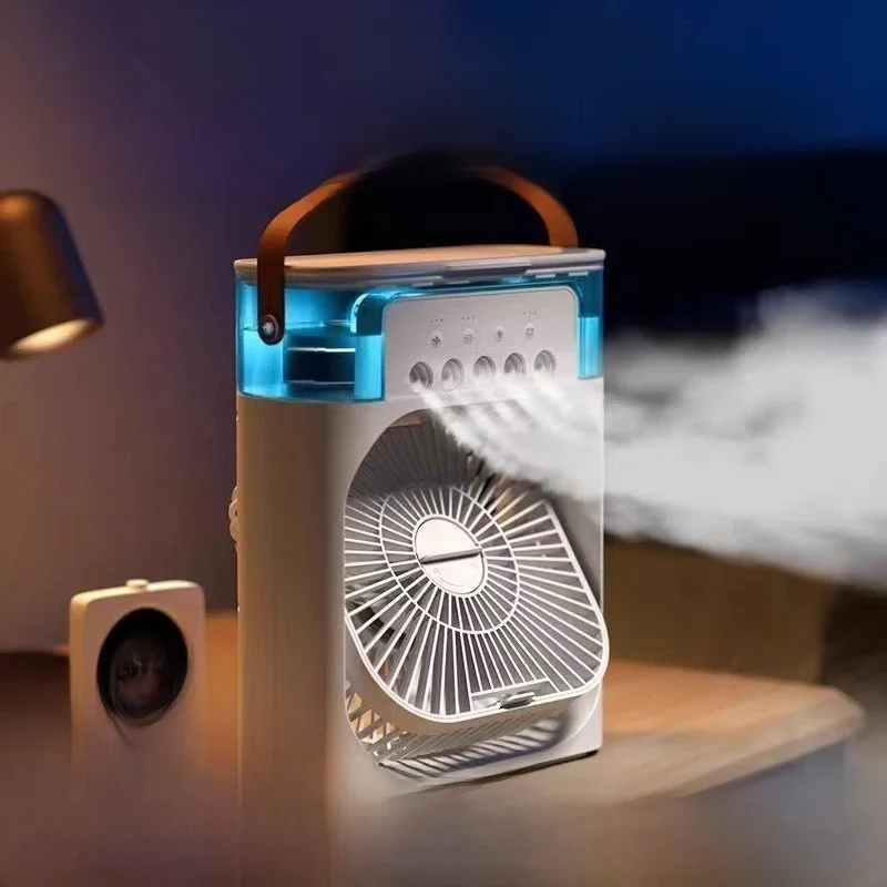 Nowy wentylator 3 w 1 Klimatyzator Domowa mała chłodnica powietrza Lampka nocna LED Przenośny nawilżacz powietrza Wentylator biurowy Wentylator domowy — zdjęcie 2