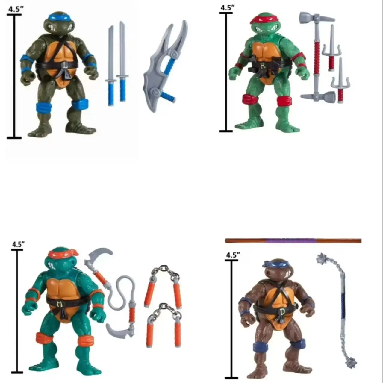 

Teenage Mutant Ninja Turtles:4.7244 inches Remastered Leonardo Raphael Michelangelo Donatello Action Figure by Playmates Toys