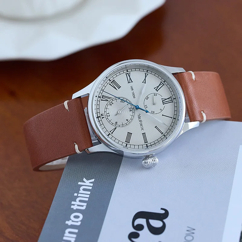 Quartz Wrist Watch, 38mm Stainless Steel, Leather Band, Date Display, Water Amazon.com: Mens Leather Band Quartz Watch, Men main image 4