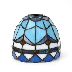 Mediterranean style glass fan lamp, wall lamp, chandelier replacement lampshade 6 inch stained glass single lampshade