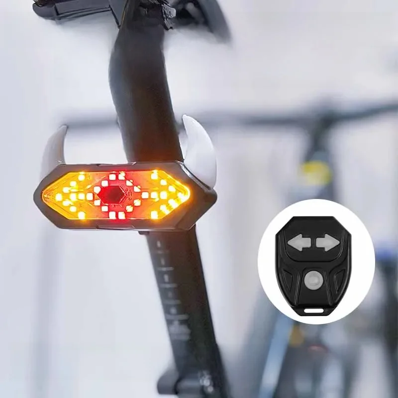 AliExpress OFFBONDAGE Bike Turn Signal Rear Light Remote Bicycle Lights LED USB Rechargeable Bicycle Lamp Bike Wireless Warning Tail Light Bicycle