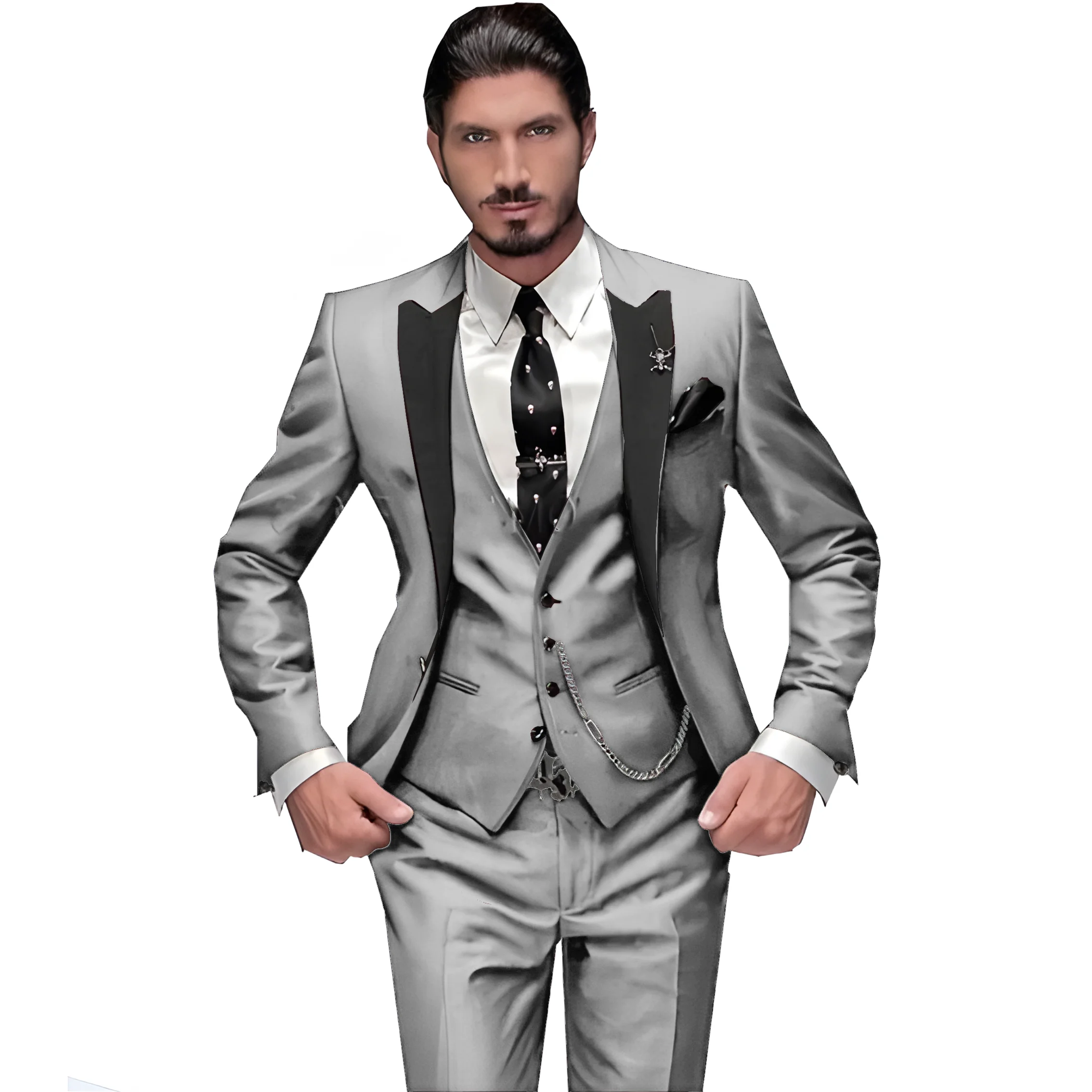 

Weddings and Proms Blazer 3-Piece Men’s Tuxedo Modern Men’s Suit Slim Fit Tuxedo Slim Fit Tuxedo for Special Occasions