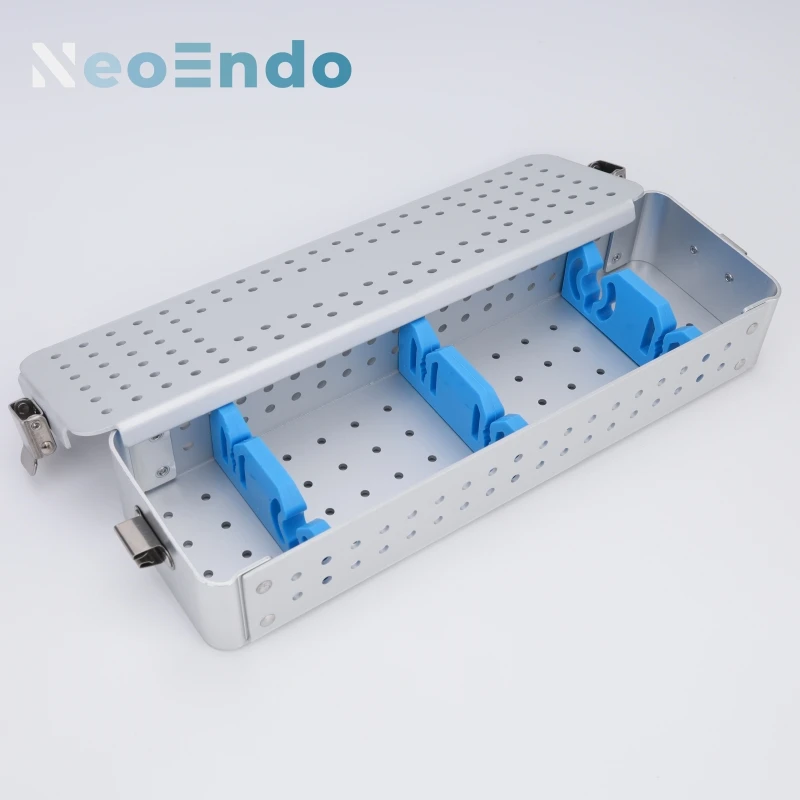 ENT Rigid Endoscope Aluminium Sterilization Container With Lid, Medical Instruments Sterilizing Case