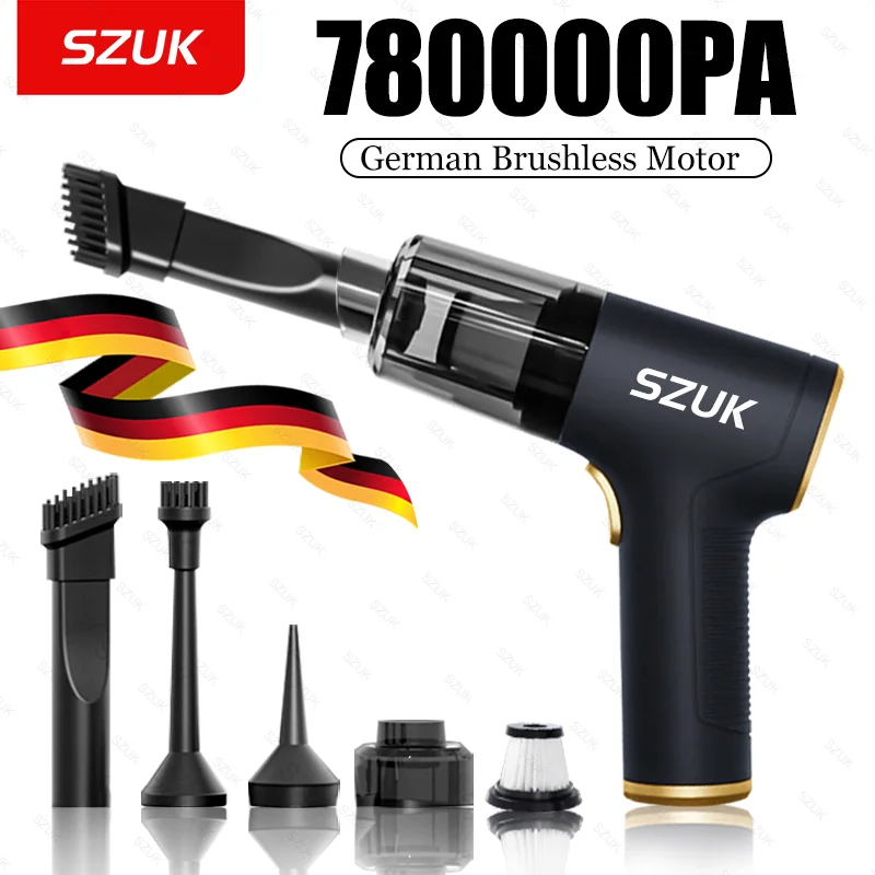 SZUK C006 Car Vacuum Cleaner 780000Pa Strong Suction Portable Handheld Car Cleaner Cleaning Machine Mini Wireless Vacuum Cleaner