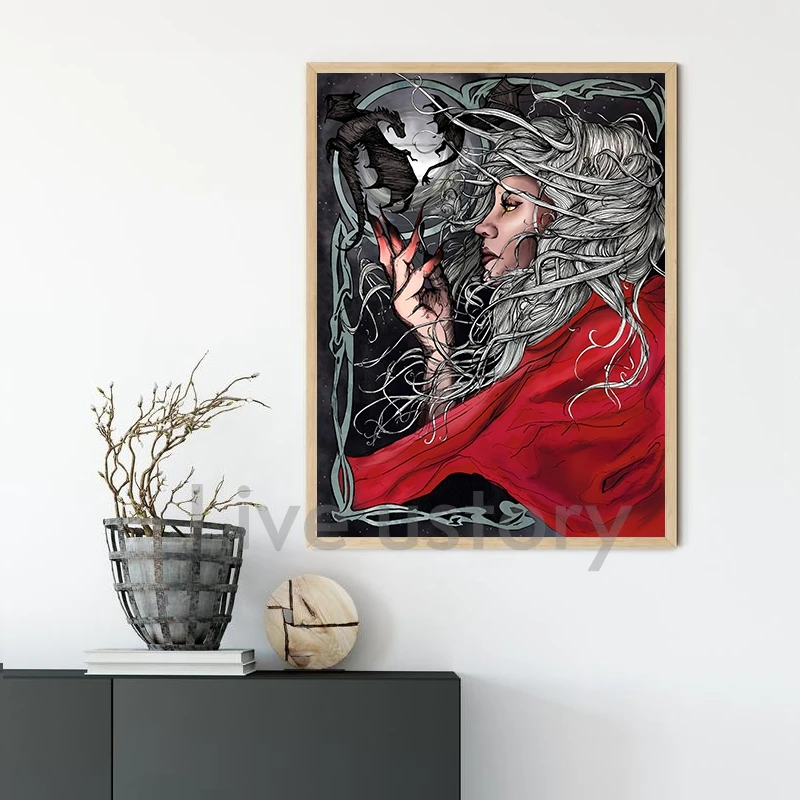 Fantasy Novel Series TOG Poster Throne of Glass Series by Sarah J Maas Prints Manon Abraxos Fan Art Gift Wall Canvas Painting