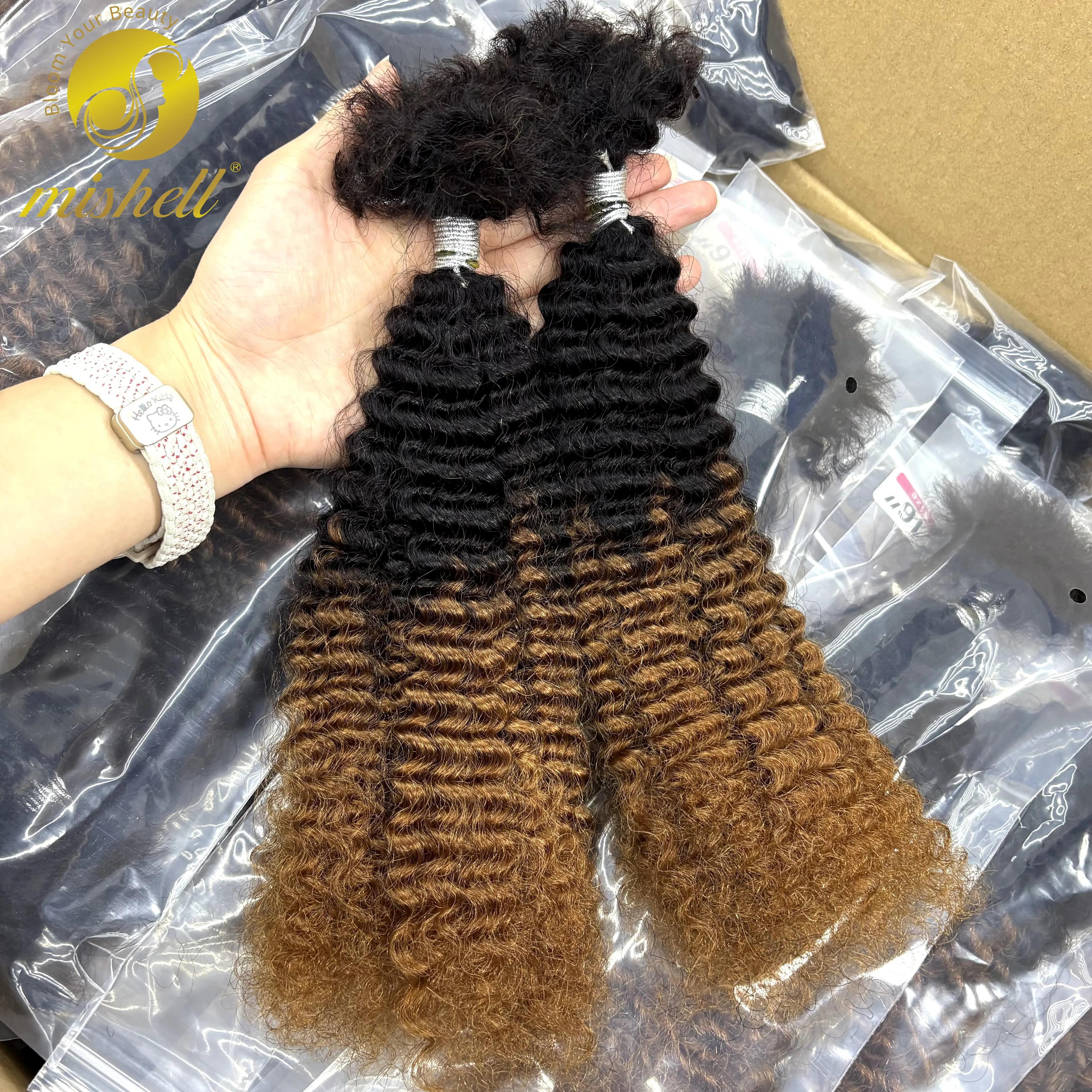 30g-パック-16インチ-オンブレ-アフロ-キンキーカーリー人毛エクステ-ノーウェフト-永久マイクロロックス-ツイスト-ブレイズ-ロックス補修用