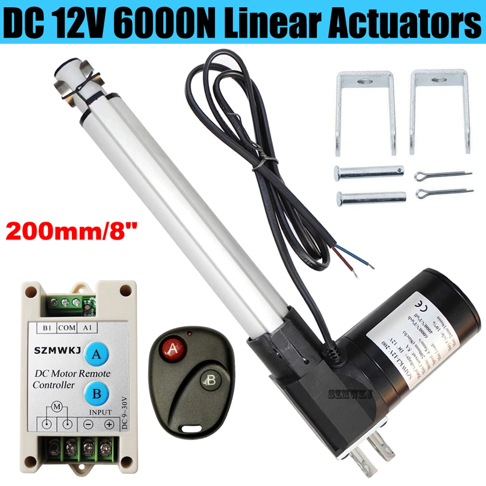 

6000N 1320lbs 200mm 8" inch Stroke Heavy Duty DC 12V Electric Putter Motor W/ Motor Controller For RV Auto Car Door Lifting