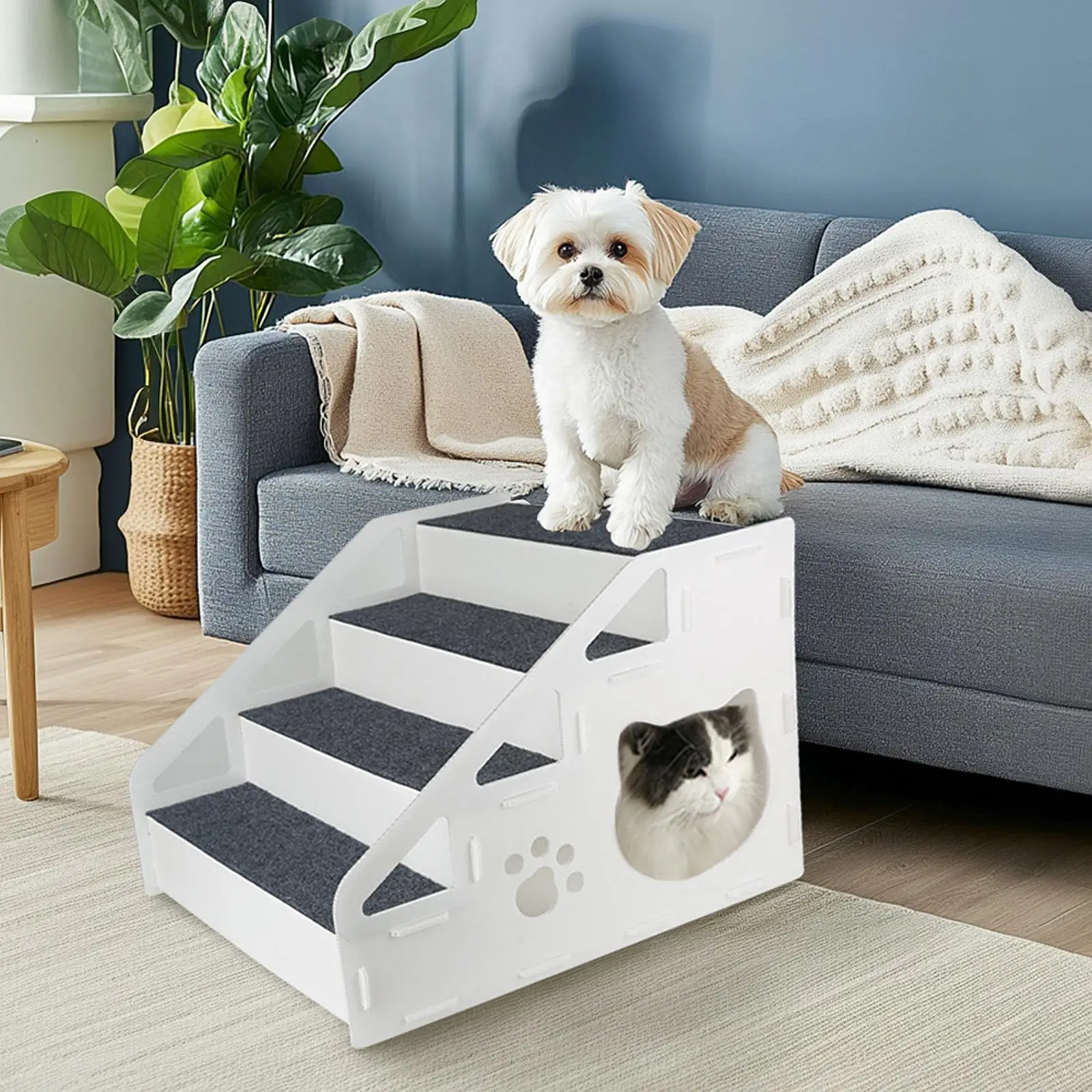 Dog Stair Ladder Pet Supplies Anti Slip Dog Step Dog Climbing Ladder Dog Ramp Ladder for Cars Bed Older Cats Small Dogs Kitten