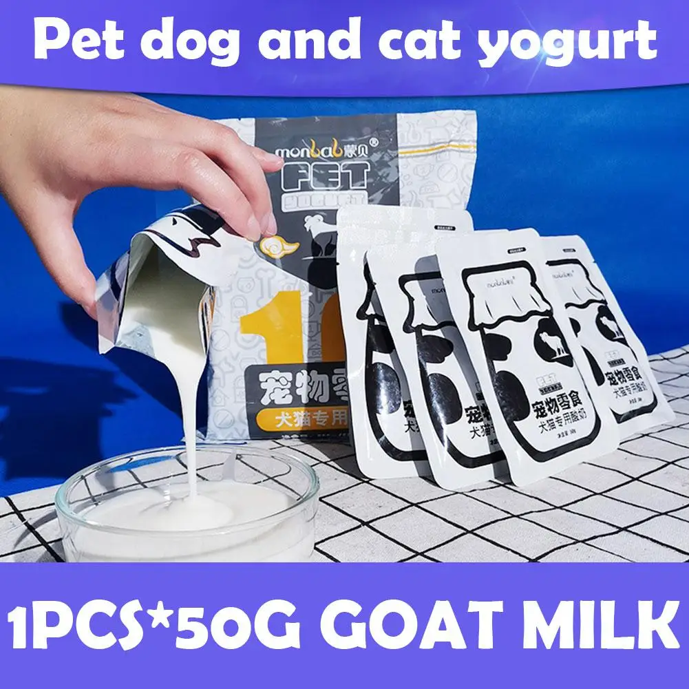 Pet Yogurt 50g*3/5 Goat Milk Wet Food Supplement Protein And Calcium Snack Bulgarian Lactic Acid 180 Days Shelf Life