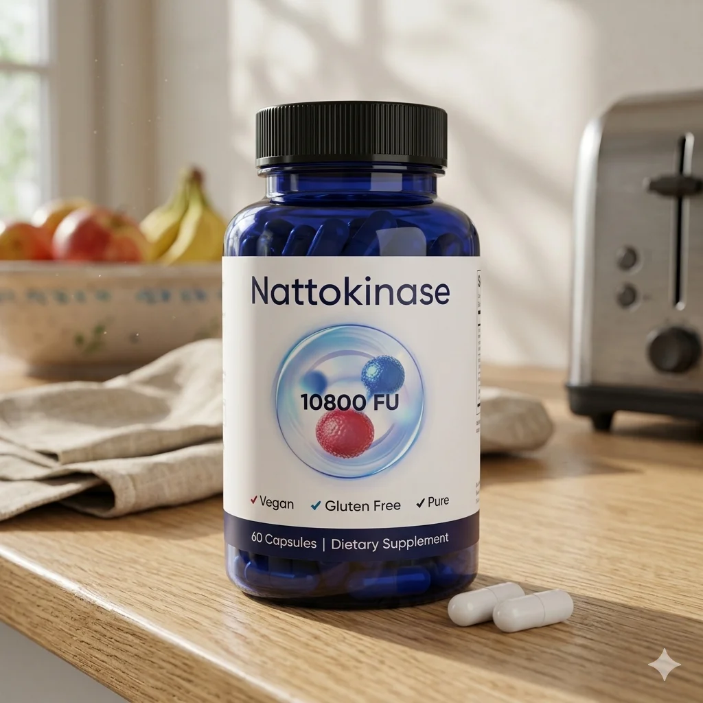 Cápsulas de Nattokinase - Favorecen la salud del corazón y del sistema circulatorio, ayudan a mantener la salud diaria, veganas y sin gluten