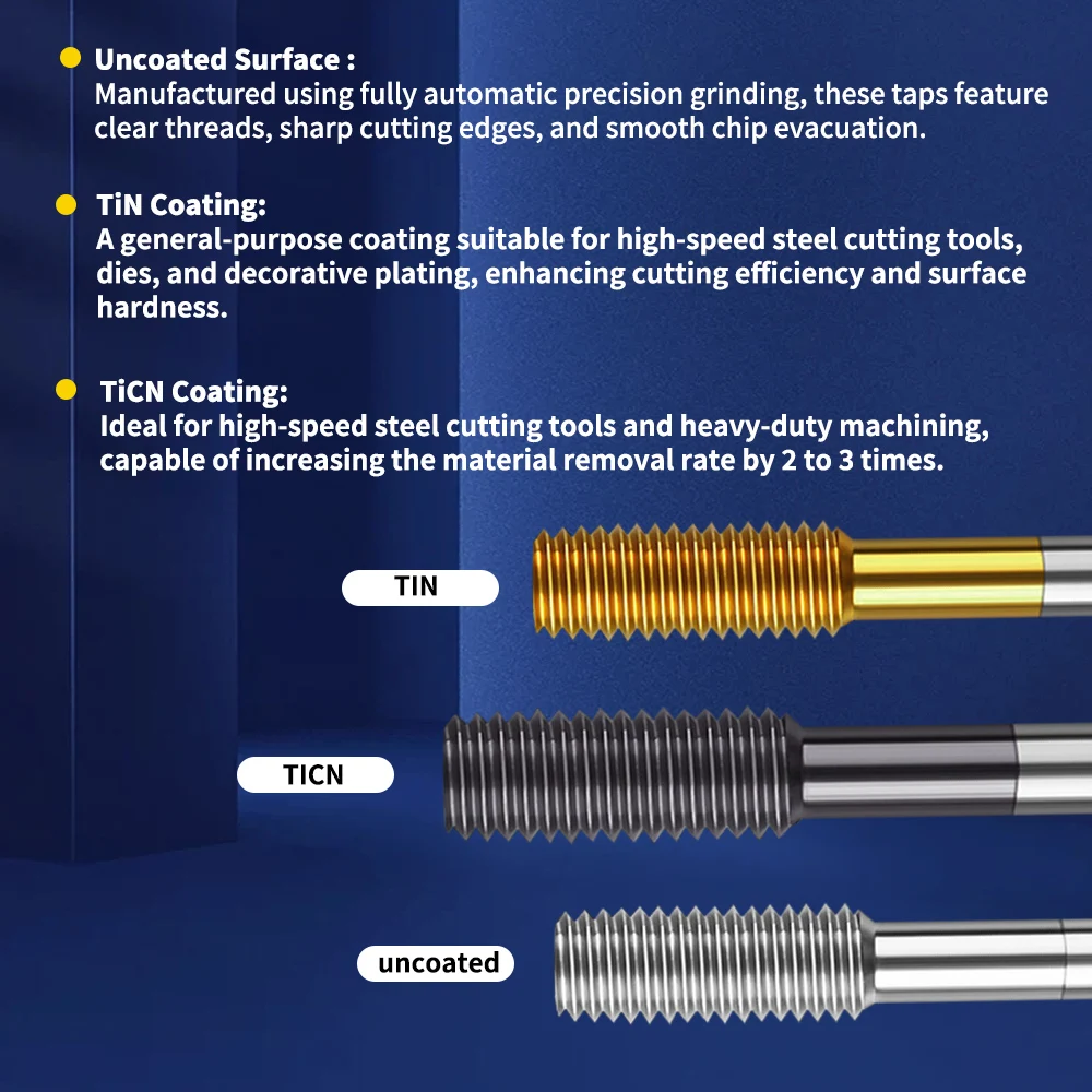 HSS-E Extrusion Taps Blind Hole Forming Tap HSSE Threading Tapping Machine Tool M3-M12 Fluteless No Chip Screw Tap for Steel Met view 3