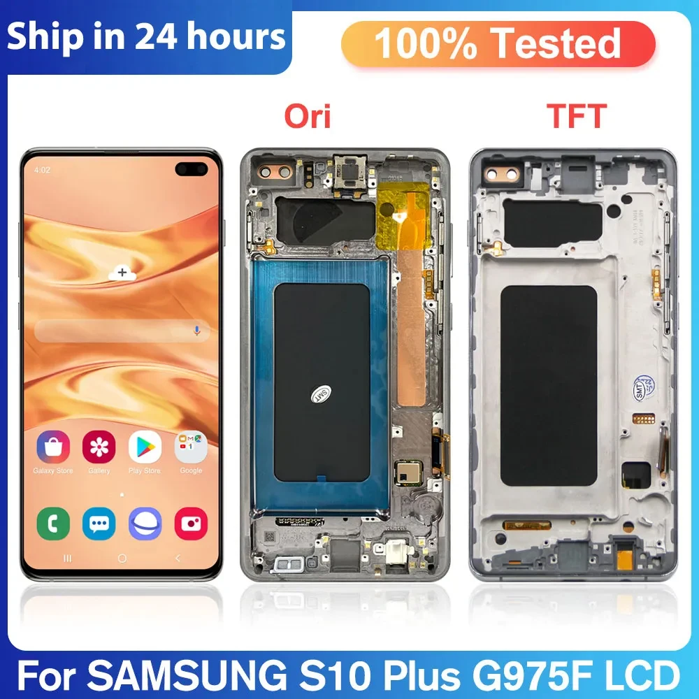 AMOLED For Pantara Samsung Galaxy S10 Plus Display G975 SM-G975F/DS For samsung s10 plus LCD Touch Screen Replacement parts.