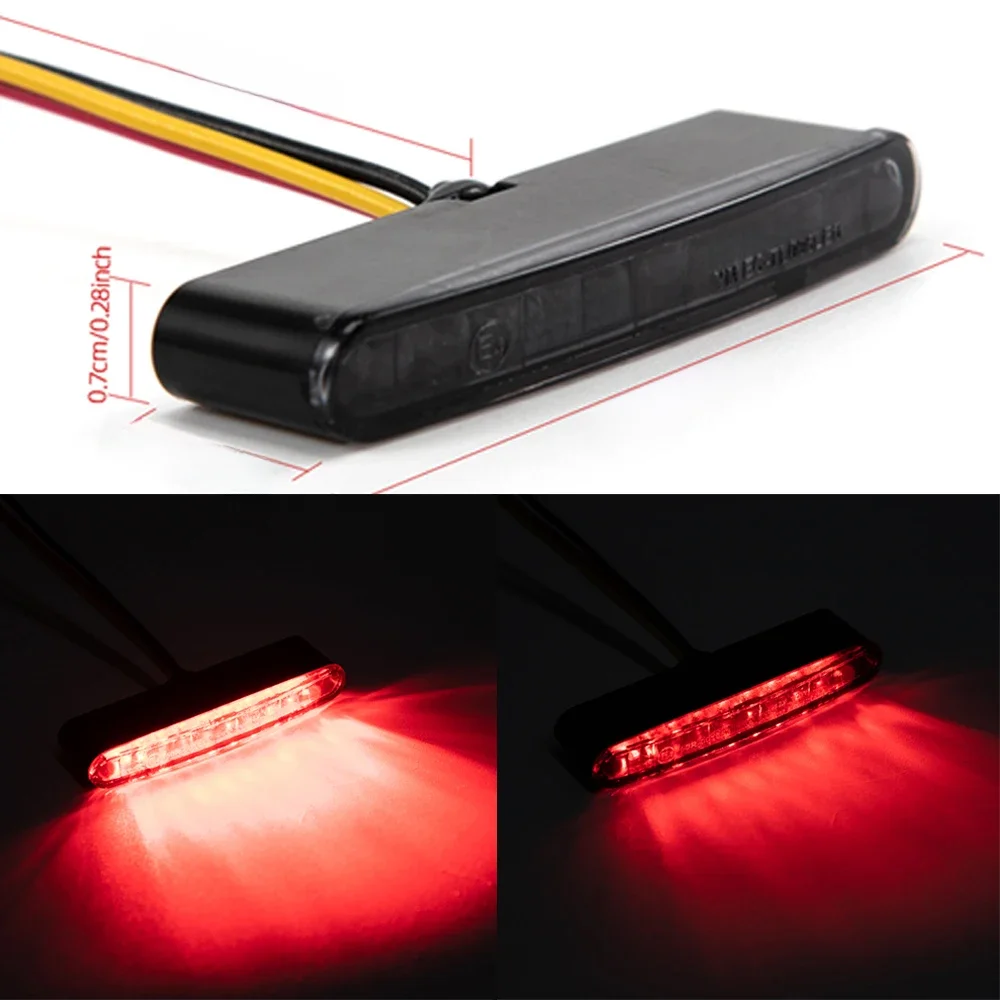 AliExpress NONE Evomosa Universal mini 12V for Dirt bike Motorbike License Plate Light Motorcycle Rear Brake LED Tail Stop Light Lamp