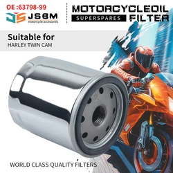 JSBM Motorcycle Engine Parts Chrome Oil Filter For Harley-Davidson Twin Cam 1999-2017 M8 Milwaukee Eight 2017-2018 63798-99