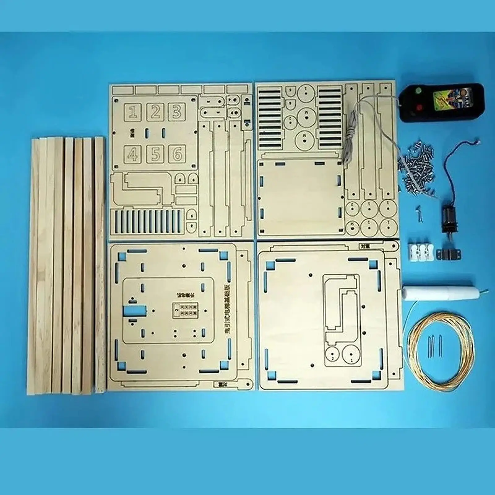 Modello di ascensore in legno Giocattolo educativo Autoassemblaggio Kit di costruzione scientifica Giocattolo di ascensore elettrico per regalo di compleanno per ragazze dei ragazzi