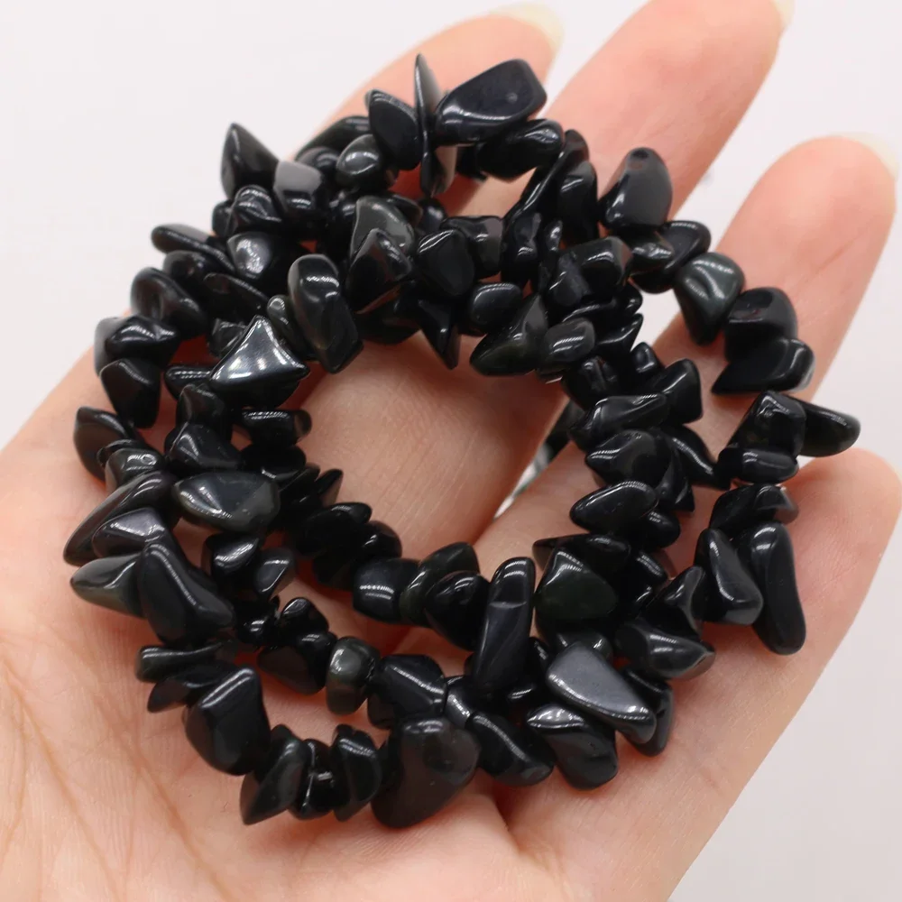 AliExpress NONE Natural Irregular Freeform Chip Gravel Beads Black Tourmaline Stone Loose Beads For Jewelry Making Diy Exquisite Bracelet 16‘’