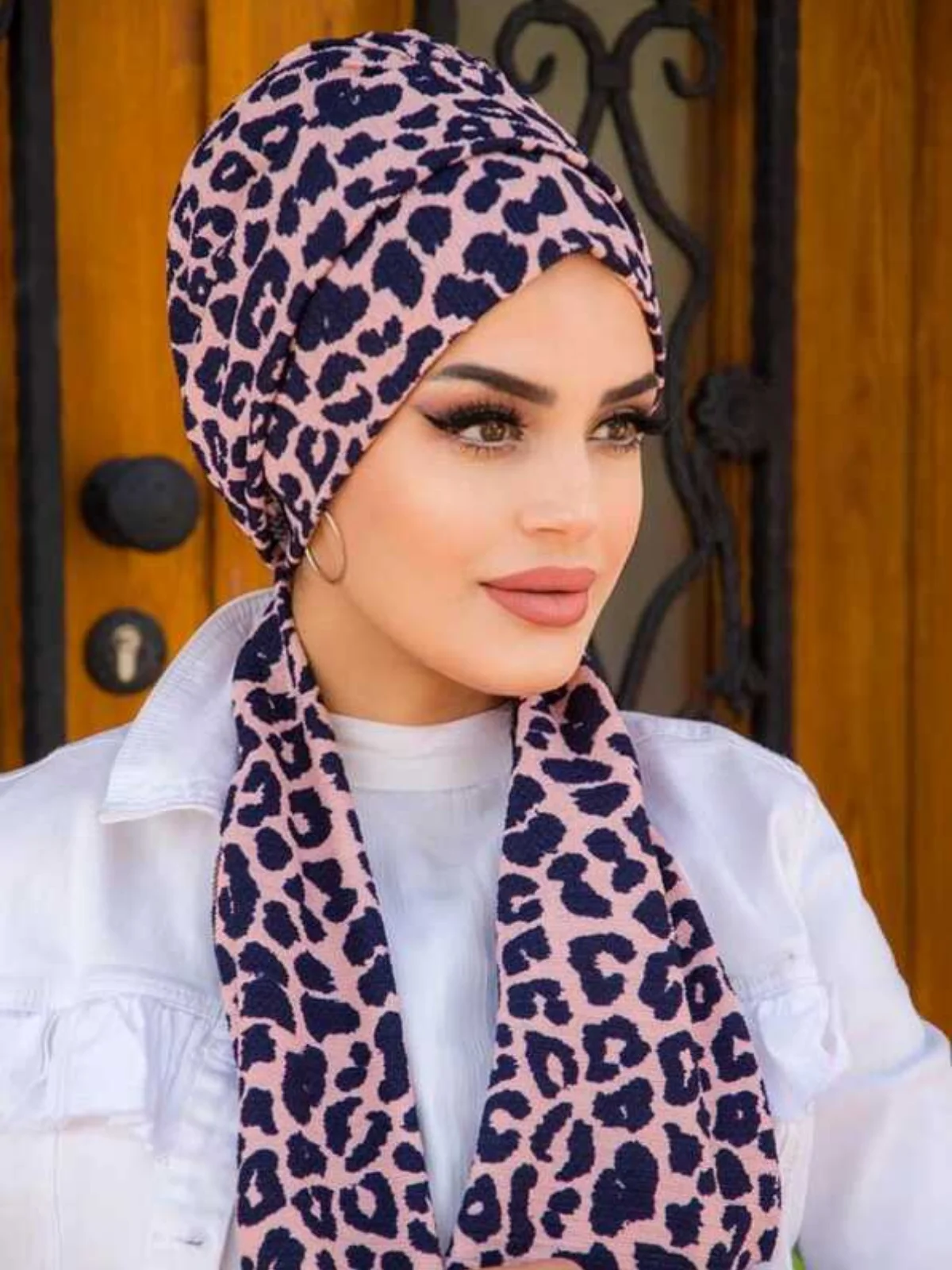 Patterned Scarf Bonnet, Turban Hijab Muslim Fashion Casual Bonnet Woman Indispensable for Modern and Stylish Women