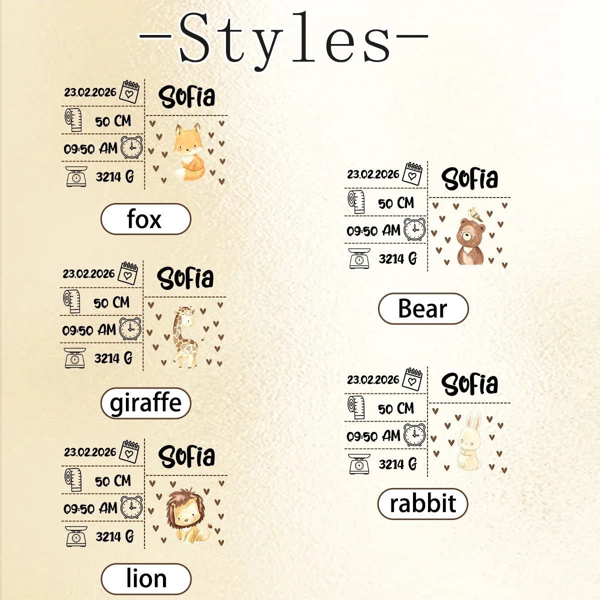Custom animal-themed baby memo - đánh giá và giá Baby Nursery Keepsake