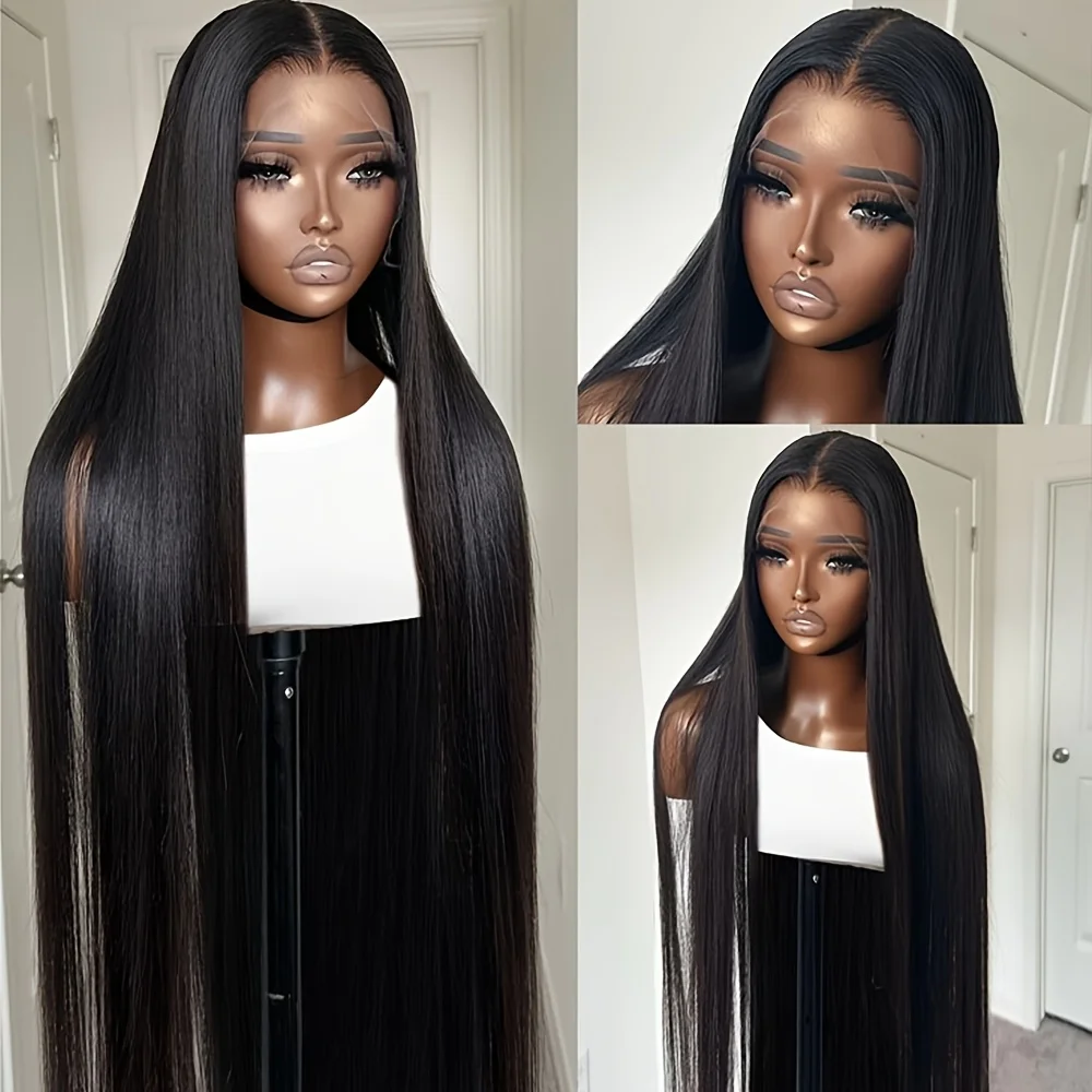 

18 40 Inch 13x4 13x6 HD Transparent Bone Straight Lace Front Wigs 200 Density Brazilian Human Hair Wigs For Women
