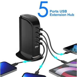 محطة شحن USB ، محور الهاتف المحمول ، 5 منافذ ، 5 فولت ، 4A