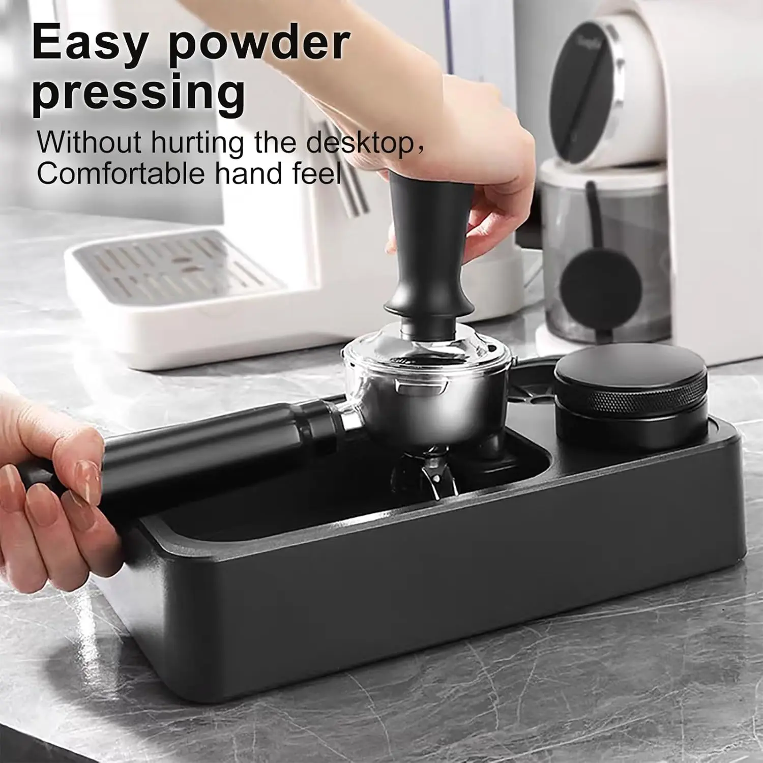 Espresso Tamper Mat Silicone Coffee Tamping Pad For Barista Station, Fits Knock Box And Tools Non-Slip Countertop Protector