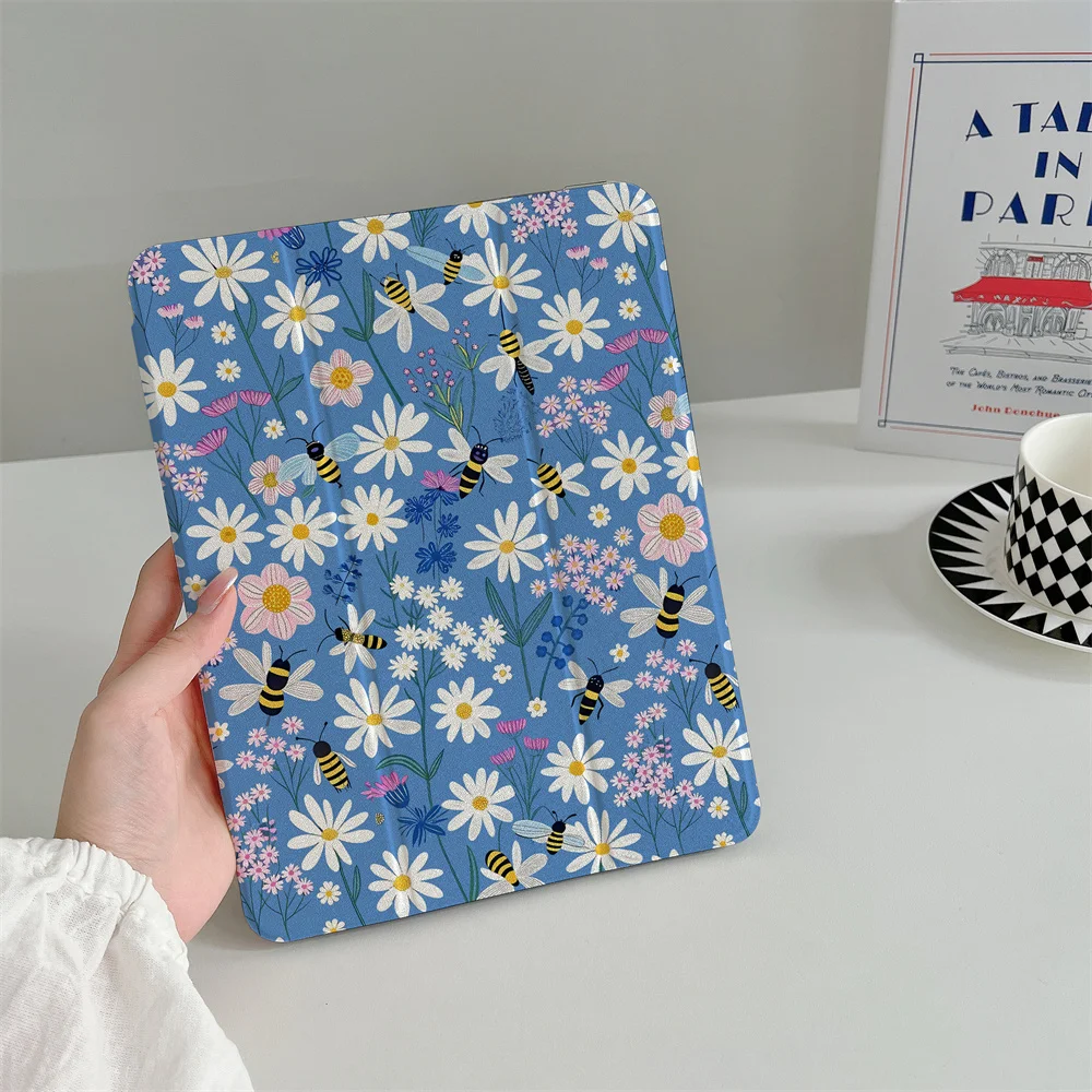 

New Love Bee Flowers and Plants Suitable for iPad A16 2024 11 inch 2025 Air 5/4 10.9-inch iPad 10 9.7 10.2/10.5 Mini 6/5 with pe