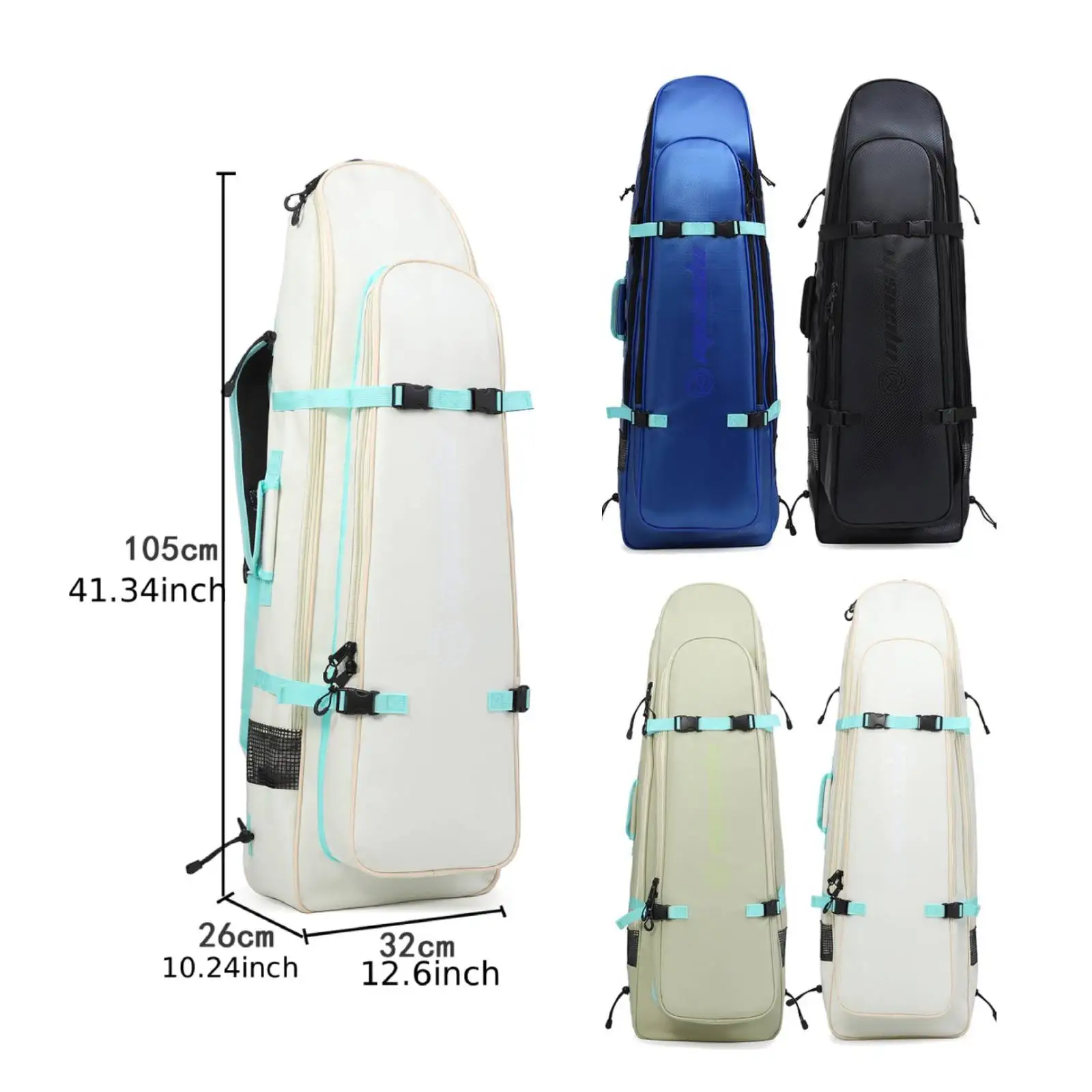 Long Fins Bag Portable Scuba Diving Backpack Flippers Storage Bag with Shoulder Strap Freediving Scuba Gear Bag Waterproof Dive - view 5