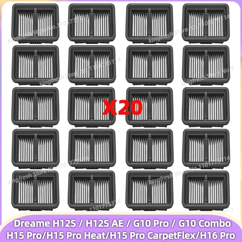 Compatible pour (Dreame H15 Pro / H15 Pro Heat / H15 Pro CarpetFlex / H16 Pro Steam / H12S / H12S AE / G10 Pro / G10 Combo/ T60 Ultra ) pièces d'aspirateur accessoires de remplacement de filtre HEPA