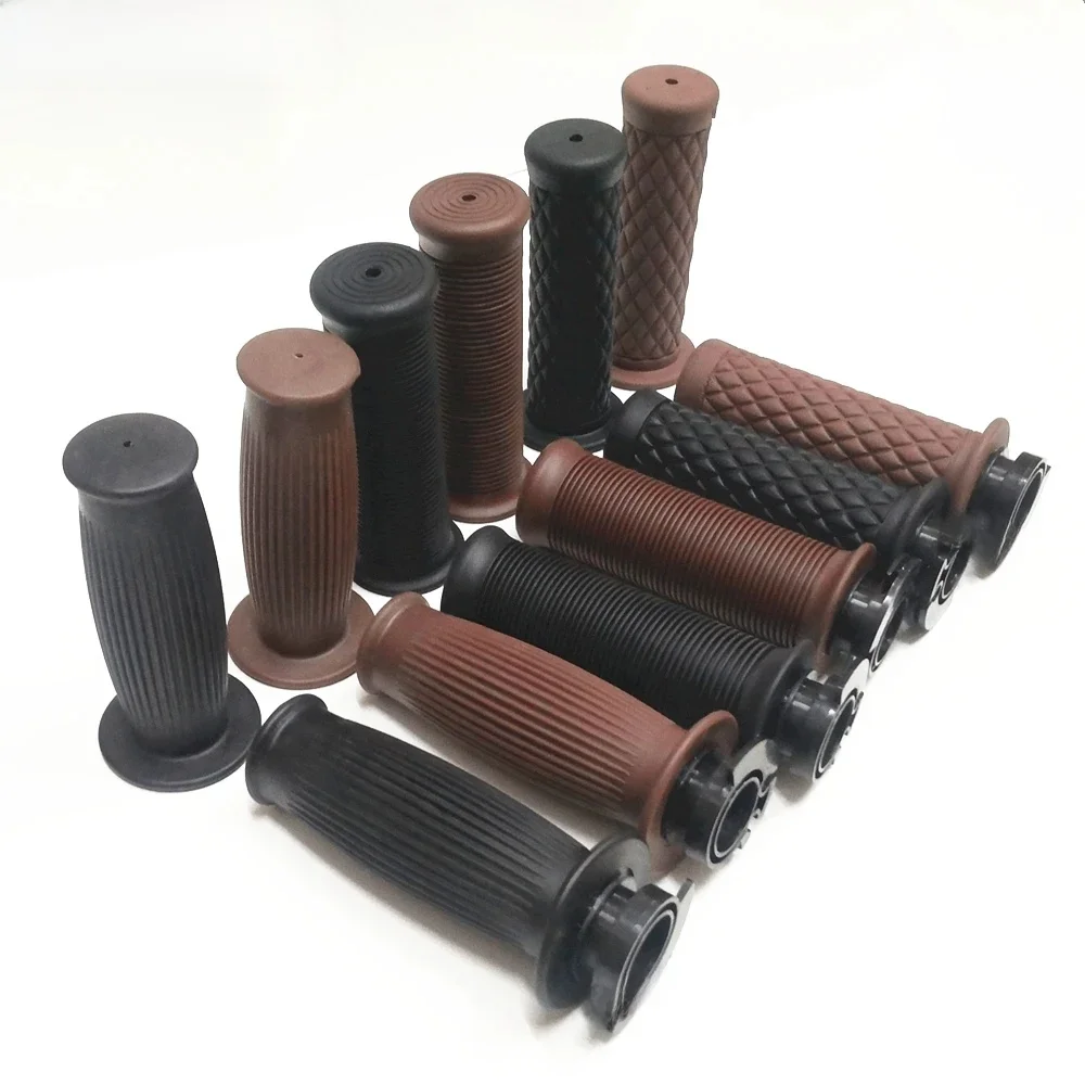 AliExpress HUMED New 7/8" 22mm Retro Rubber Motorcycle Handlebar Grips Non Slip Motorcycle Handle Grips Compatible With ATV Motorbike Pit Bike