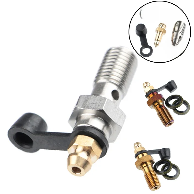 Śruba odpowietrzająca hamulec motocyklowy Śruba banjo M10 * 1,25 mm / 1,0 mm Dysza olejowa Gardziel Zwolnienie powietrza Śruba cylindra zacisku hamulcowego — zdjęcie 2