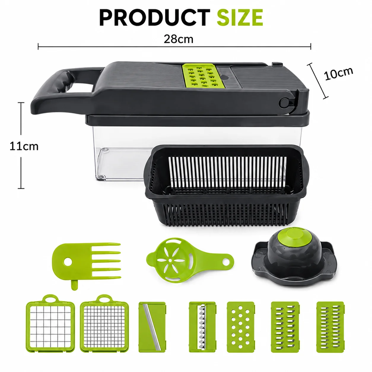 Premium Stainless Steel Vegetable Grater With Four Interchangeable Blades For Slicing, Shredding, And Julienning